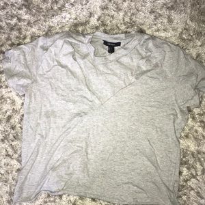 Forever 21 grey t-shirt with v-neck slit